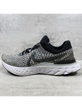 Nike React Infinity Run Flyknit 3 Running Shoes - Men's Size 9 - Black Gray